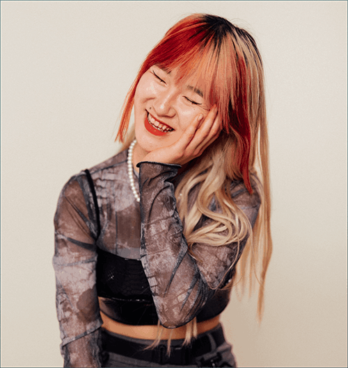 Portrait of young woman close up smiling