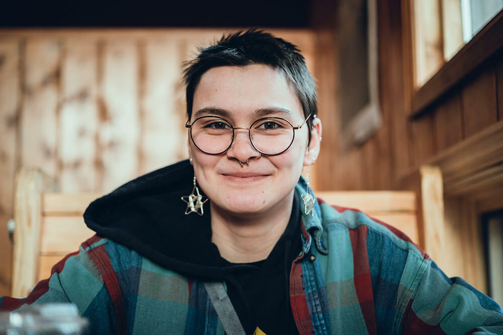 Happy young person smiling